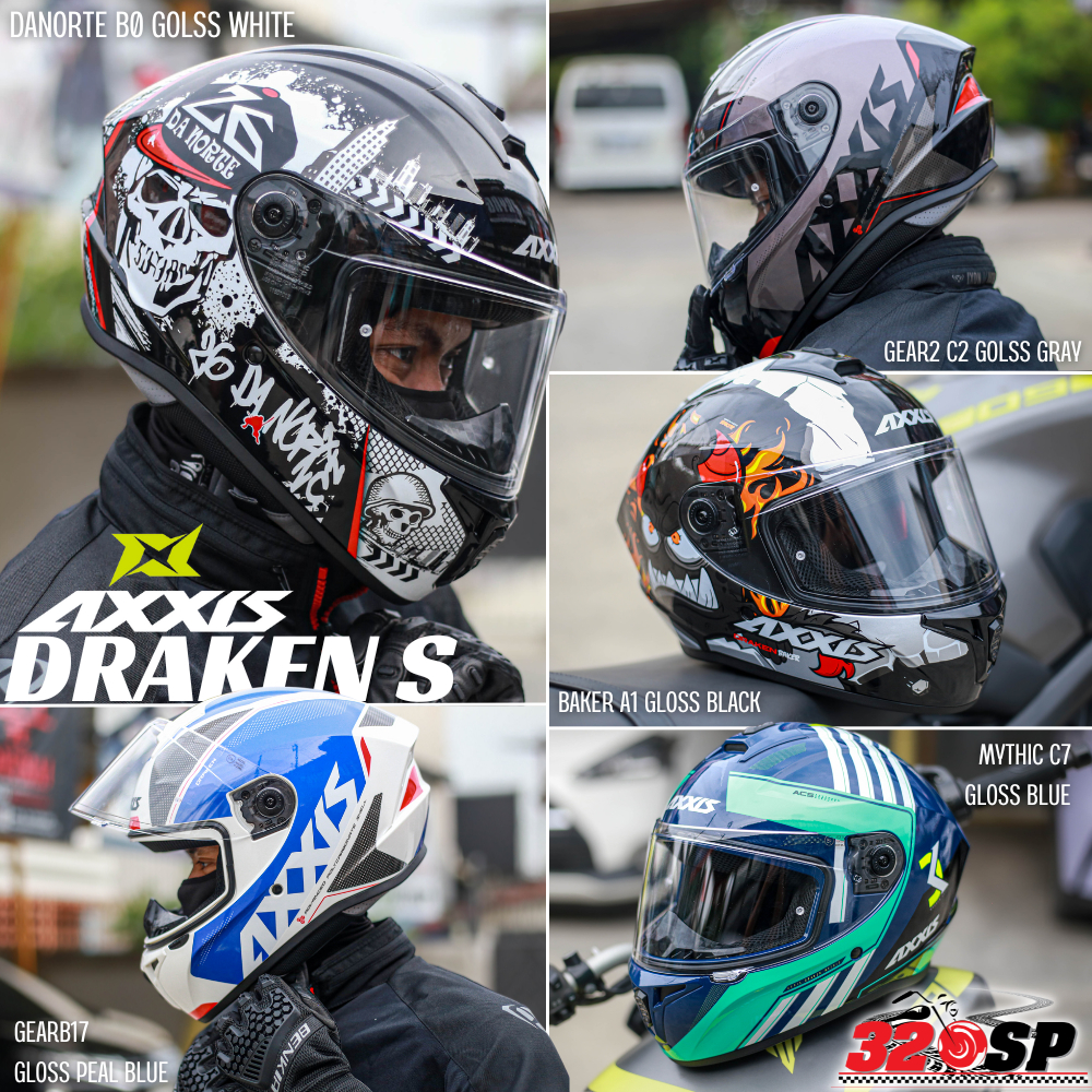 แนะนำเพิ่มไซส์ !!! หมวกกันน็อค AXXIS รุ่น DRAKEN ลดราคาพิเศษ!!! ส่งไว !! 320SP
