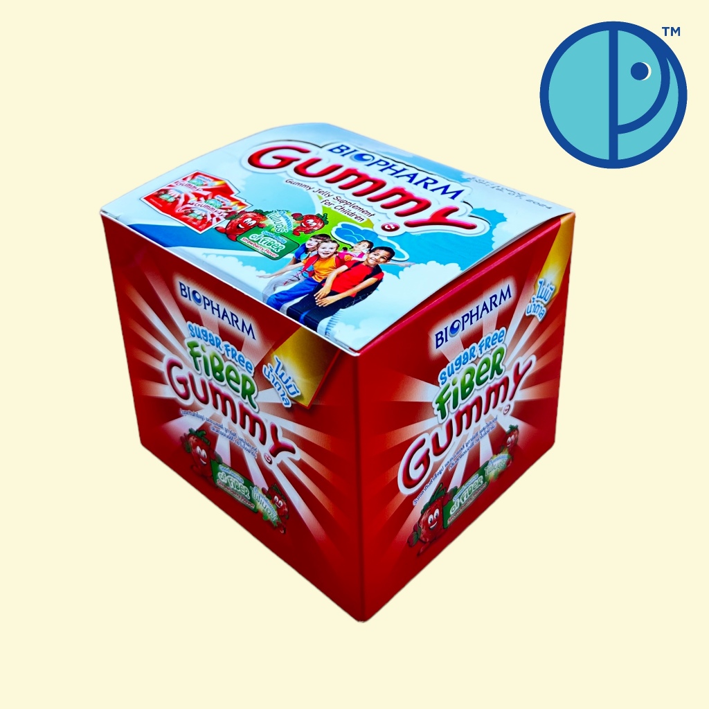 Biopharm Sugar Free Fiber GUMMY ไบโอฟาร์ม กัมมี่ ผสมไฟเบอร์กลิ่นสตรอเบอร์รี่ (ขนาดบรรจุ 20 ชิ้น)
