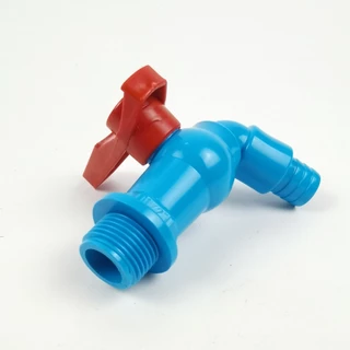 ก๊อกสนามpvc ก๊อกล้างพื้น ก๊อกบอลpvc 1/2" 3/4" 4หุน 6หุน ตัวฟ้าด้ามเเดง