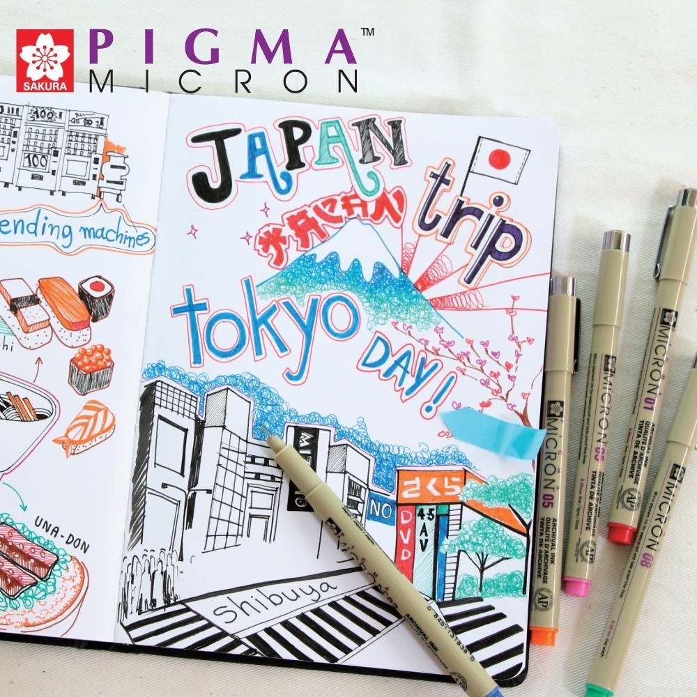 Sakura Pigma ปากกาตัดเส้น พิกม่า ของแท้ 100% Japan กันน้ำ ปากกาเขียนแบบ ปากกาพิกม่า/หัวเข็ม/หัวพู่กัน ยี่ห้อซากุระ - รูปที่ 5