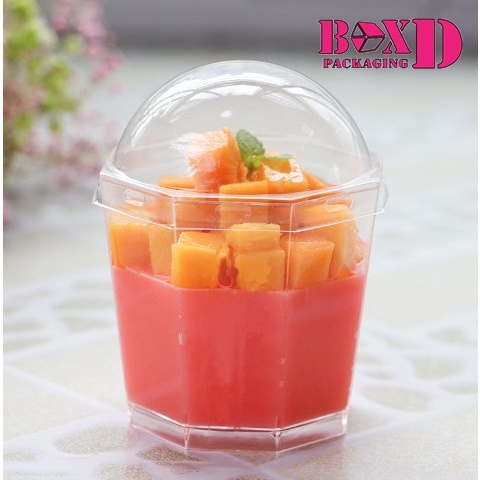 ถ้วยใส่ขนมมูส 8เหลี่ยม (พร้อมฝา20ชุด) ขายส่ง U36