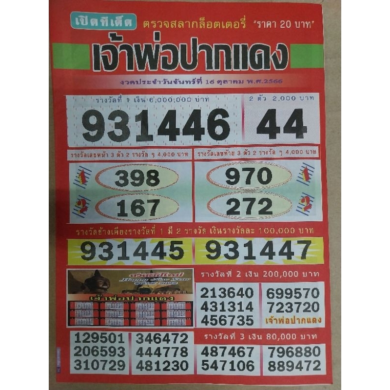 เจ้าพ่อปากแดง หนังสือหวย คู่มือเทียบซื้อสลากกินแบ่งรัฐบาล