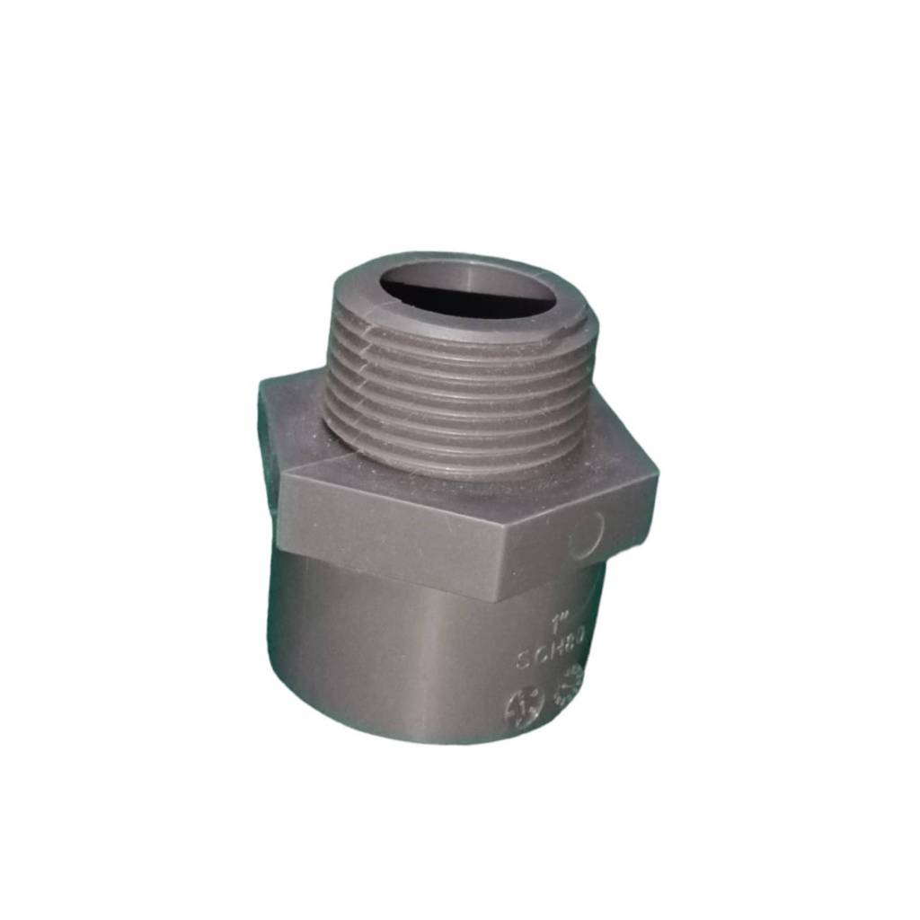 ข้อต่อยูพีวีซีต่อตรงเกลียวนอกยูพีวีซีสีเทา UPVC HYDROSEAL