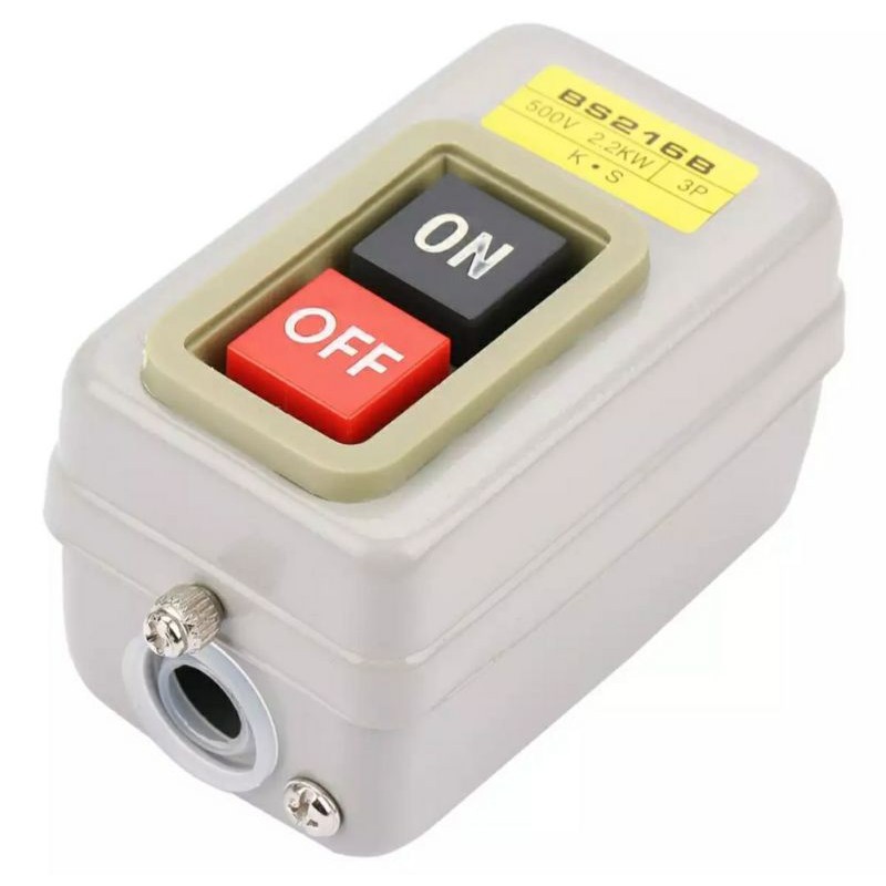 สวิทช์ปิด-เปิด Push-button Switch BS211B 3P 380V 10A 1.5KW