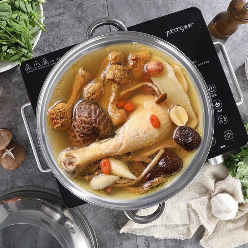 HANGROO POT ซึ้ง หม้อนึ่ง ซึ้งสแตนเลส รุ่นฝาสูง หม้อสแตนเลสหม้อสุกี้ 28CM ใช้ได้ทุกเตา - รูปที่ 6