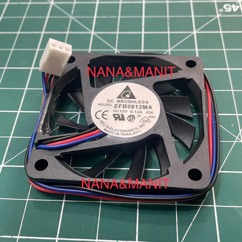 EFB0612MA พัดลม 60*60*10MM 12VDC 0.12A 3 สาย พร้อมส่งในไทย🇹🇭