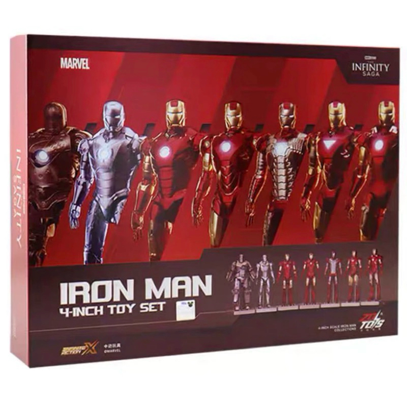 “ZD TOYS” โมเดลฟิกเกอร์ IRON MAN 4-INCH TOY SET (MARK 1-7) ลิขสิทธิ์แท้‼💯