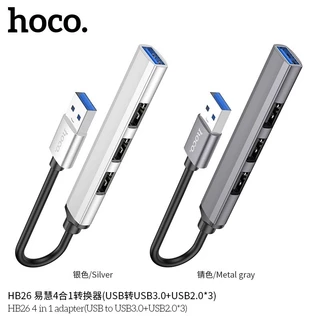HOCO HB26 อะแดปเตอร์ฮับ 4in1 Type-C / USB to USB 3.0+ USB 2.0 *3 อุปกรณ์เพิ่มช่องยูเอสบี ฮับยูเอสบี hc5