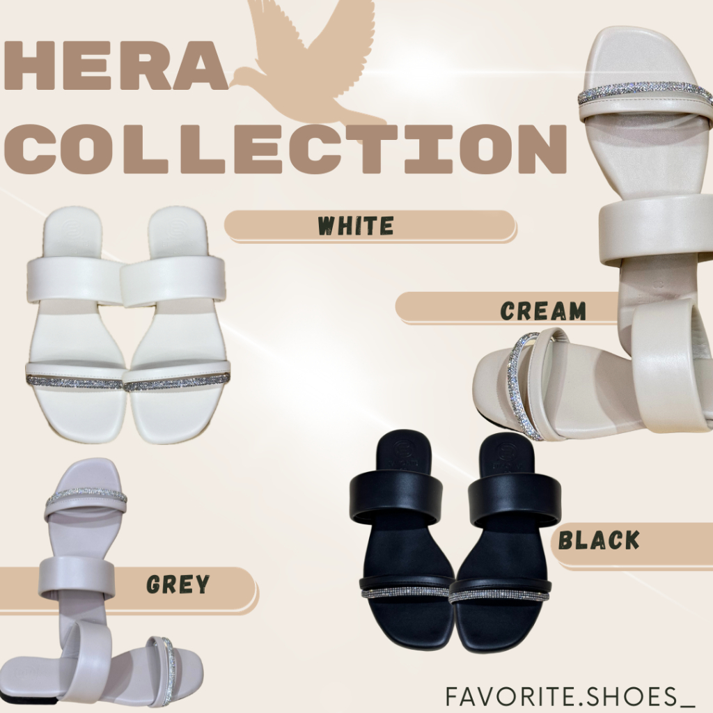 Hera ไซส์ 36-45 รองเท้าแตะ พื้นหนานุ่มฟู คาดเพชร ใช้ผ้านุ่ม ใส่สบาย ลูกคุณ รองเท้าน่ารัก รองเท้าแตะผู้หญิง