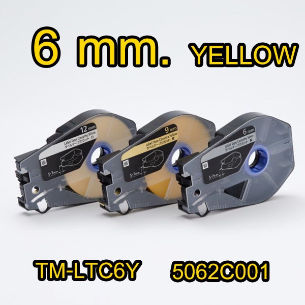 TM-LTC6Y CANON MK3000 MK1500 สติ๊กเกอร์ Label 6mm YELLOW เหลือง  MK-5000 MK2600 MK1500 MK2500