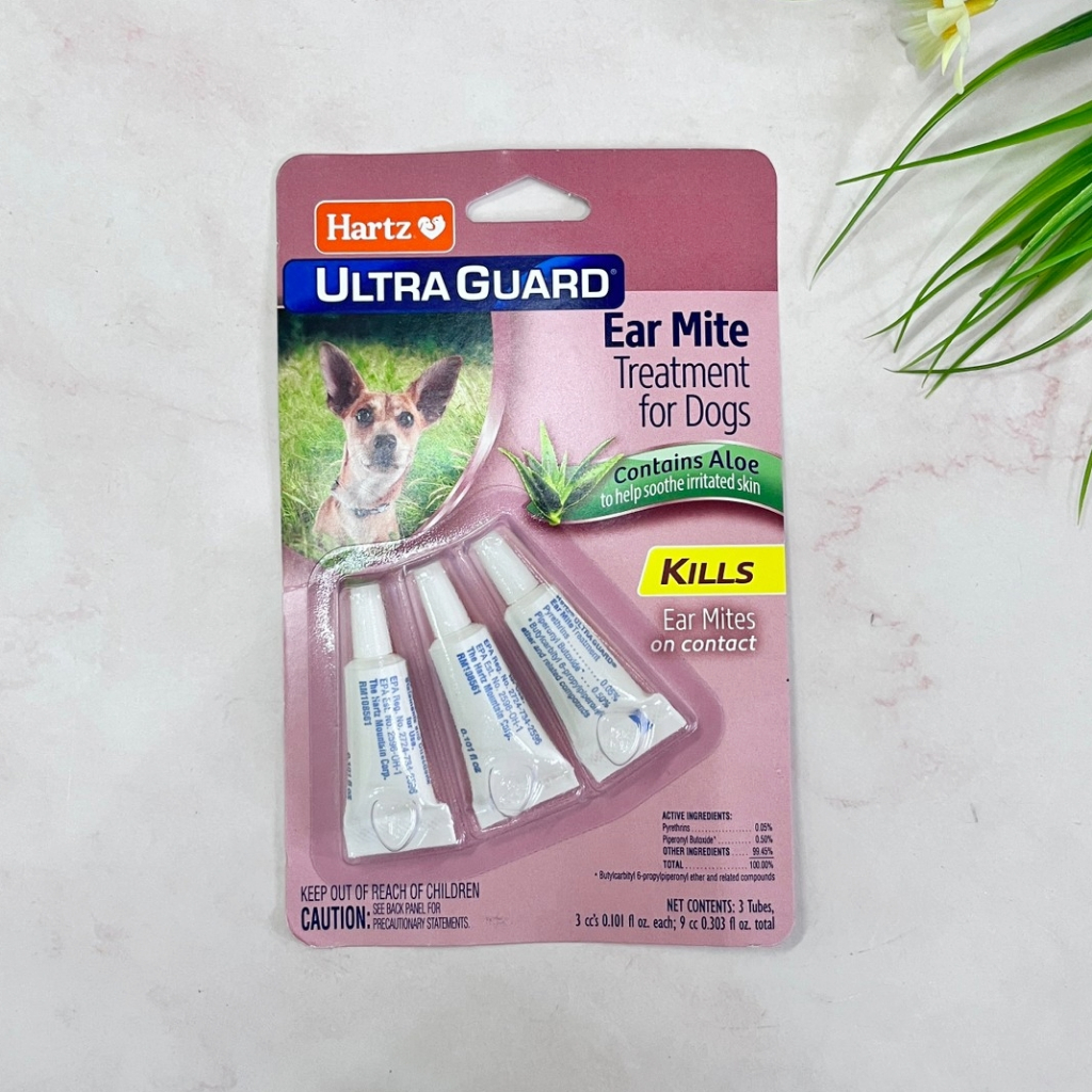 [Hartz®] Ultraguard Ear Mite Treatment For Dogs 3 Tubes การดูแลหู ไรหูสำหรับสุนัข