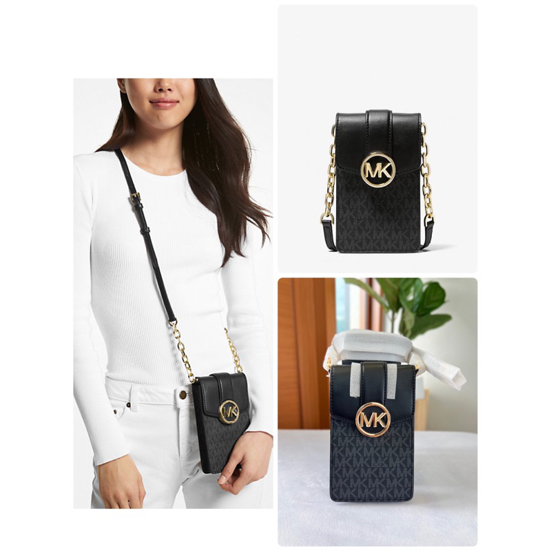 (ผ่อน0%) กระเป๋าใส่โทรศัพท์ สะพายข้าง MICHAEL KORS Carmen Small Logo Smartphone Crossbody Bag 35S2GN