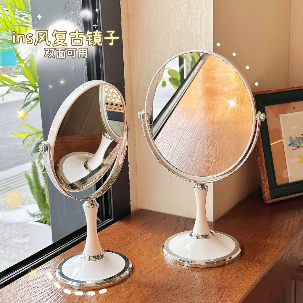 พร้อมส่ง🪞 กระจกสไตล์เกาหลี 2หน้า แบบใหม่ กระจกมินิมอล กระจกแต่งหน้า ปรับองศาได้