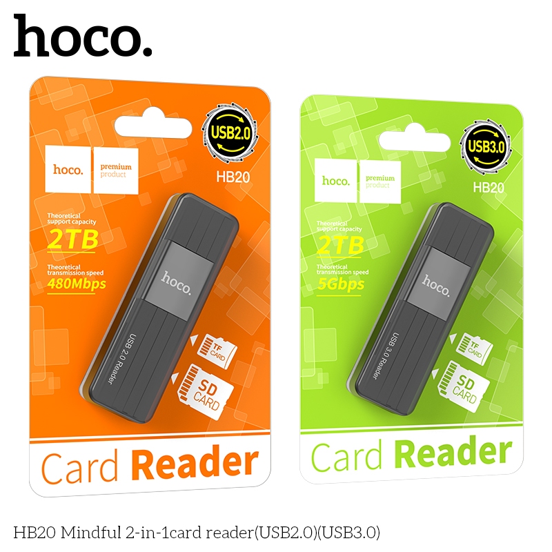 HOCO 2in1 CardReader ตัวอ่านการ์ด ใช้สำหรับ SD TF Micro card USB3.0/USB2.0 High-speed รองรับ2TB Speed 5Gbps/480mbps HB20 - รูปที่ 7