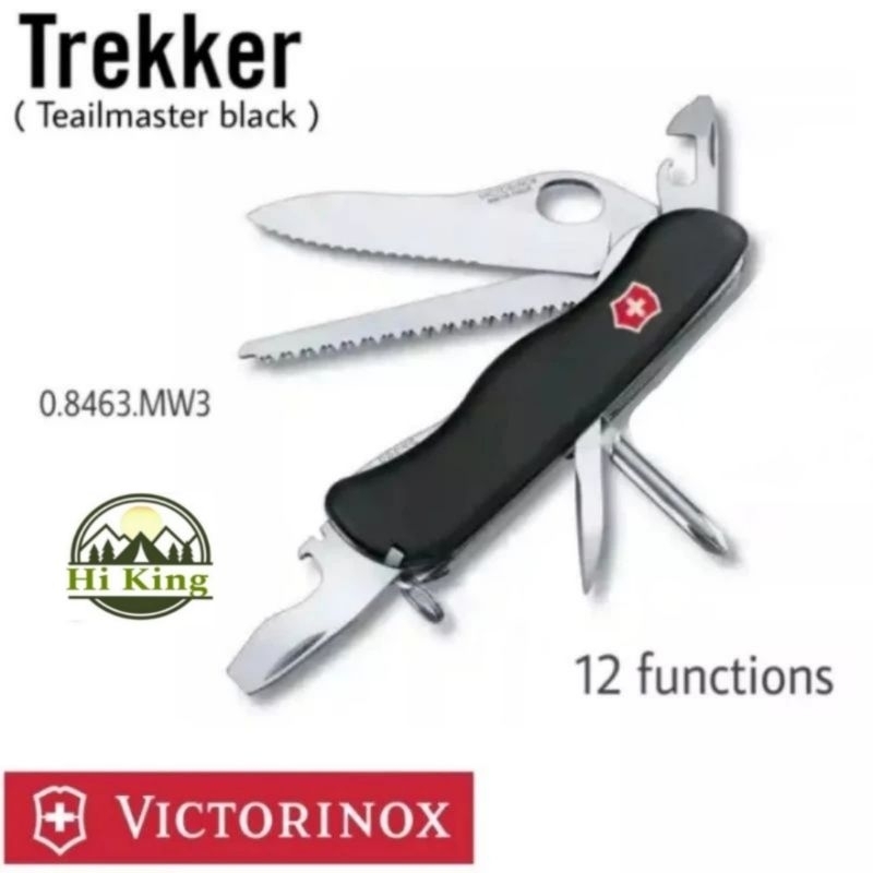 มีด Victorinox รุ่น Trailmaster one hand (Trekker) มีดพก 12 ฟังก์ชั่น Liner lock เปิดใบมีดมือเดียว ร