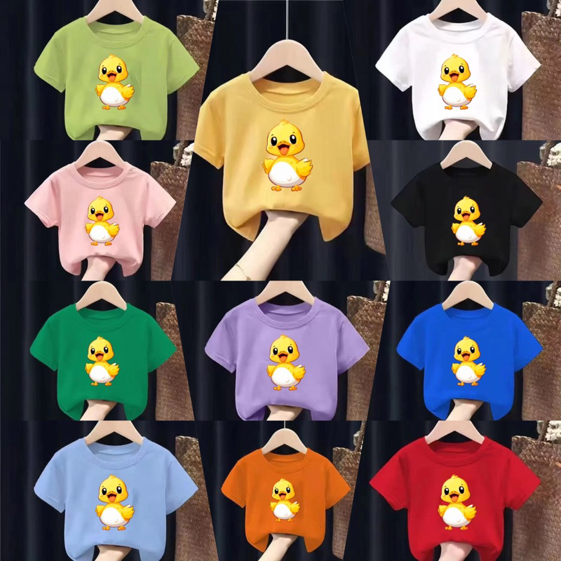 เสื้อยืดเด็กพิมพ์ลายการ์ตูนลายเป็ด(Pattern 4)
