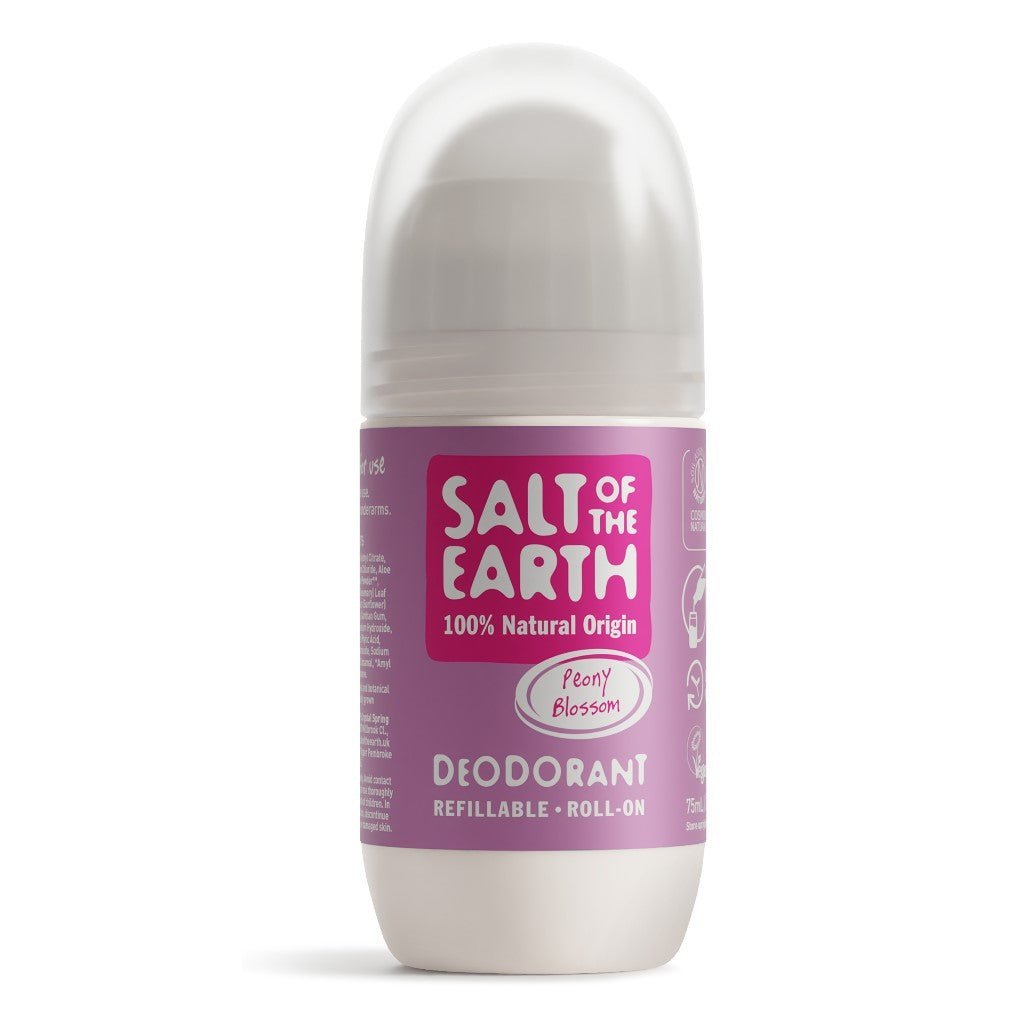 Salt of the Earth, Peony Blossom Natural Refillable Roll-On Deodorant 75ml