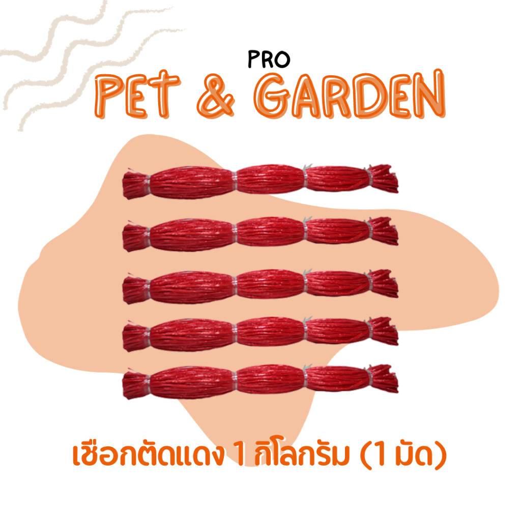 เชือกตัดแดง ปอรีด เชือกฟางตัด มัดละ 1 กก.