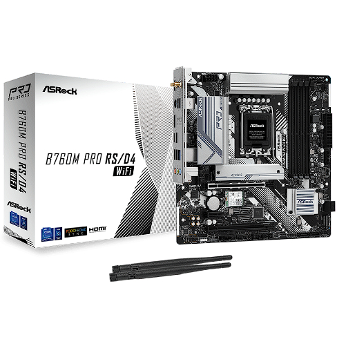 (B760M PRO RS/D4) MAINBOARD (เมนบอร์ด) ASROCK B760M PRO RS/D4 WIFI (DDR4) (SOCKET LGA 1700) (MICRO-A