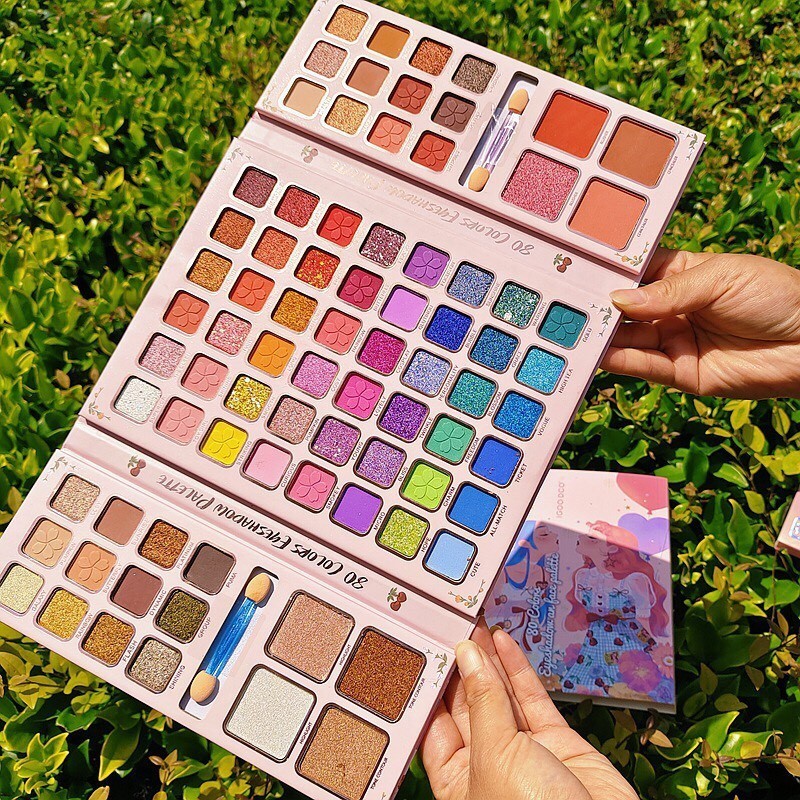 สินค้าใหม่ พาเลทน้องแฝด มาใหม่ตลับใหญ่ Igoodco 80 color eyeshadow อายแชโด์ บลัชออน ไฮไลท์ IG29611 - รูปที่ 2