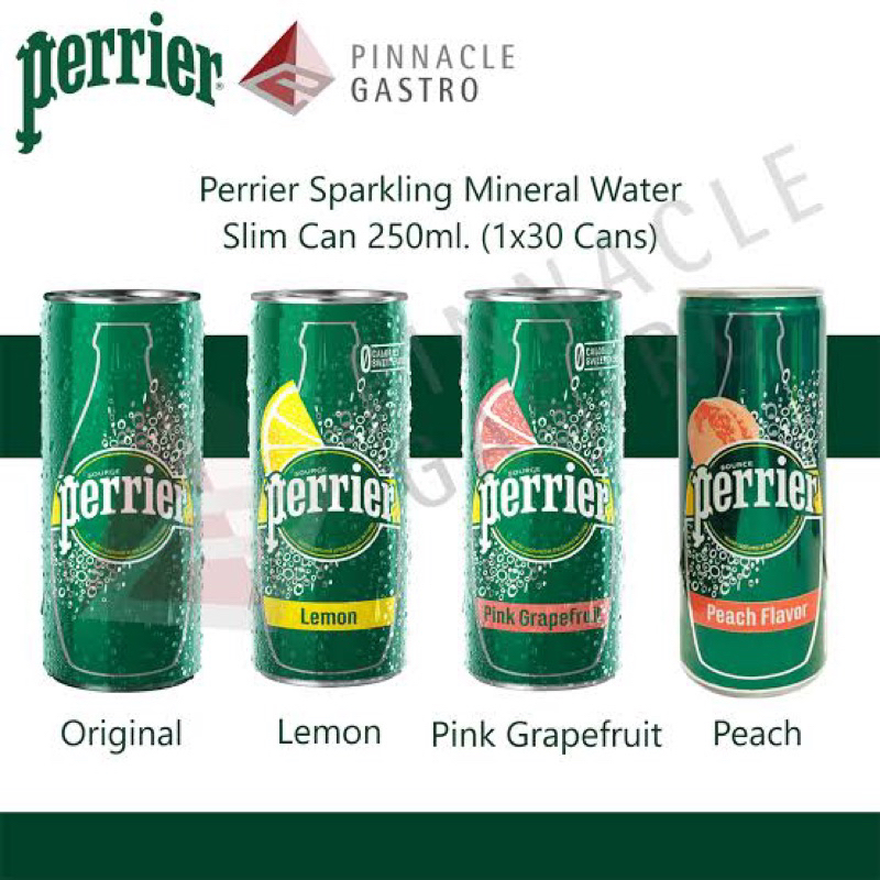 Perrier sparkling mineral water 250ml. original/lemon/pink grape fruit 250ml.น้ำแร่อัดก๊าซนำเข้าจากฝรั่งเศส🇫🇷