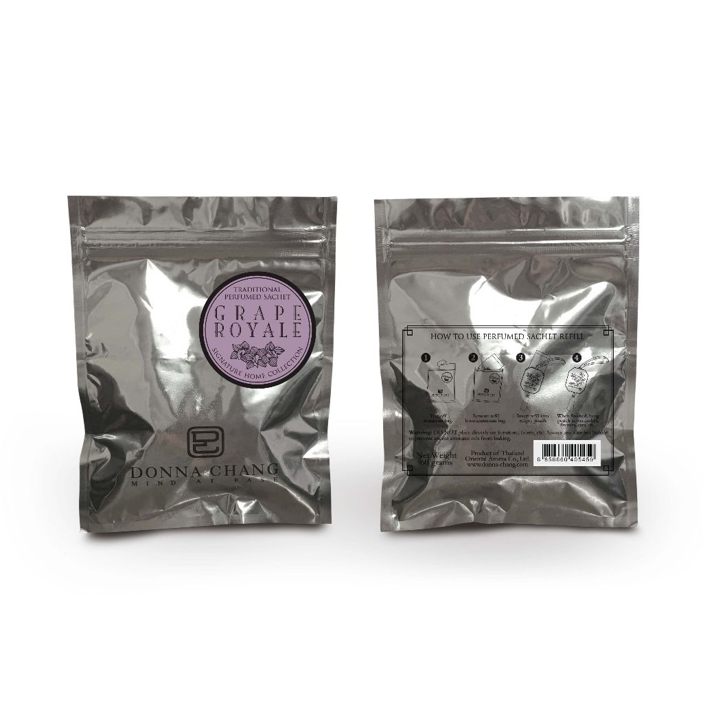 DONNA CHANG Grape Royale Perfumed Sachet 60g (Refill) ดอนน่า แชง ถุงหอมปรับอากาศ ถุงหอม น้ำหอมในรถยนต์ (แบบเติม)
