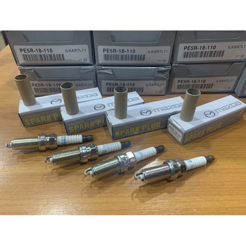 หัวเทียน ILKAR7L11 เบอร์ PE5R-18-110 MAZDA2-3SKYACTIV สินค้าOEM ทุกรุ่น ได้4หัว
