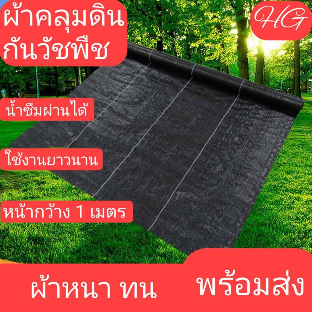ผ้าคลุมดิน 50เมตร อย่างดี มีคุณภาพ ใช้งานยาวนาน เหนียว ทนทานน้ำผ่านได้ ผ้าคลุมหญ้า ฆ่าหญ้า ฆ่าวัชพืช กำจัดหญ้า วัชพืช