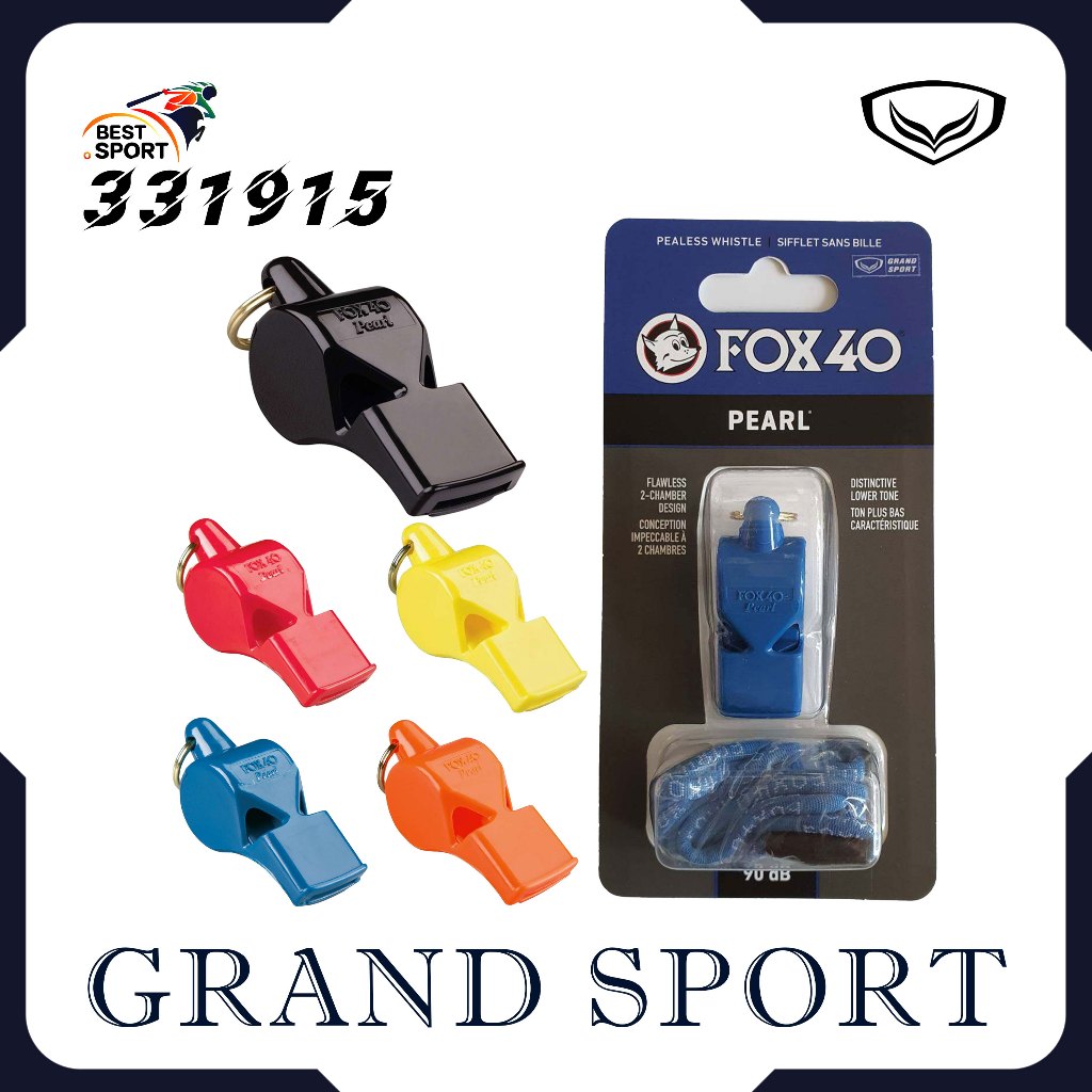 GRAND SPORT นกหวีด Fox40 รุ่น PEARL เสียงดัง 90dB พร้อมสายคล้อง รหัส 331915 ของแท้ 100%