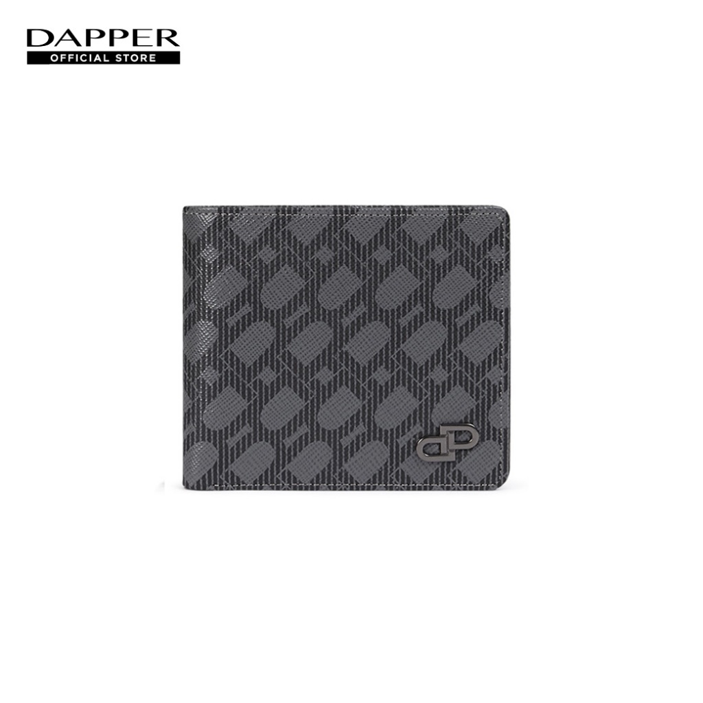 DAPPER กระเป๋าสตางค์ DP Interlock Monogram Billfold Wallet สีดำลาย (BWM/BK/1126PP8)