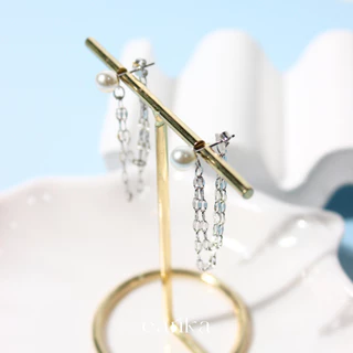 earika.earrings - pearl dangle collection รวมต่างหูห้อยไข่มุกก้านเงินแท้ชุบทองคำขาว/ทอง ผิวแพ้ง่ายใส่ได้