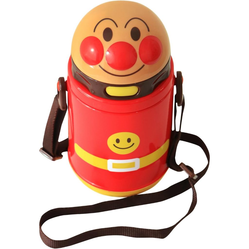 กระติกน้ำอันปังแมนของแท้จากญี่ปุ่น//Anpanman Die-cut Water Bottle with Straw, Cold Insulating Type, 13.5 fl oz (400 ml)