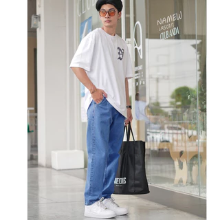LOOSE JEANS กางเกงยีนส์ เอวสูง ทรงกระบอก NAMEW LR501/1