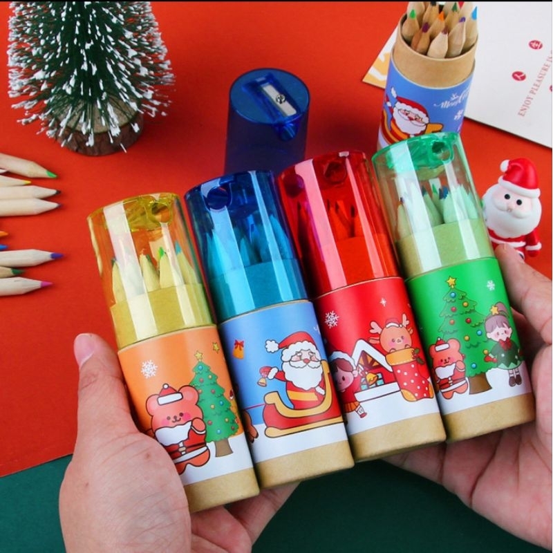 ดินสอสี สีไม้ ดินสอสีคริสมาสต์ ของแจก คริสมาสต์ ปีใหม่ เด็ก