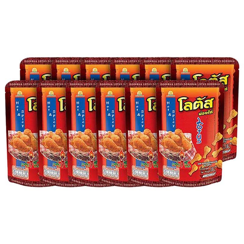 โลตัส ขนมน่องไก่ รสแซ่บซี้ด 15 ก. x 12