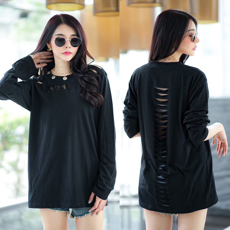 เสื้อยืดแขนยาวตัดขาด