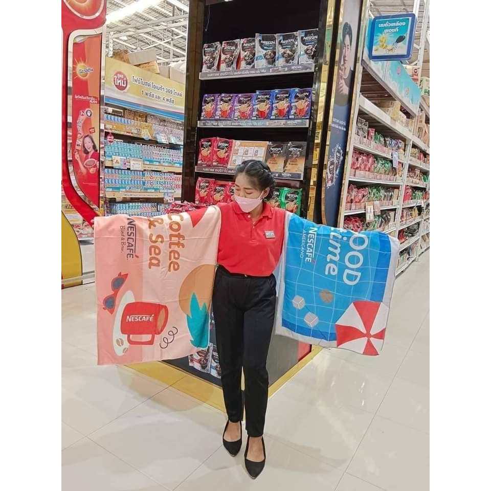 สินค้าพร้อมจัดส่ง ผ้าขนหนูเนสกาแฟซัมเมอร์ ใช้เช็ดตัวเนสกาแฟซัมเมอร์ สำหรัอเนกประสงค์ เพื่อห่อตัวทารก  เกรดขนหนูพรีเมี่ยม