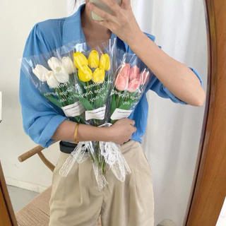 🌷ส่งด่วน🌷 ช่อทิวลิป 5 ดอก / เซ็ต สไตล์มินิมอล พร๊อปถ่ายรูป ดอกทิวลิปประดิษฐ์ ดอกทิวลิปปลอม ของขวัญปัจฉิม