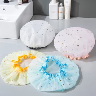หมวกคลุมผมอาบน้ํา แบบหนาพิเศษ กันน้ํา สองชั้น ลายน่ารัก Shower cap