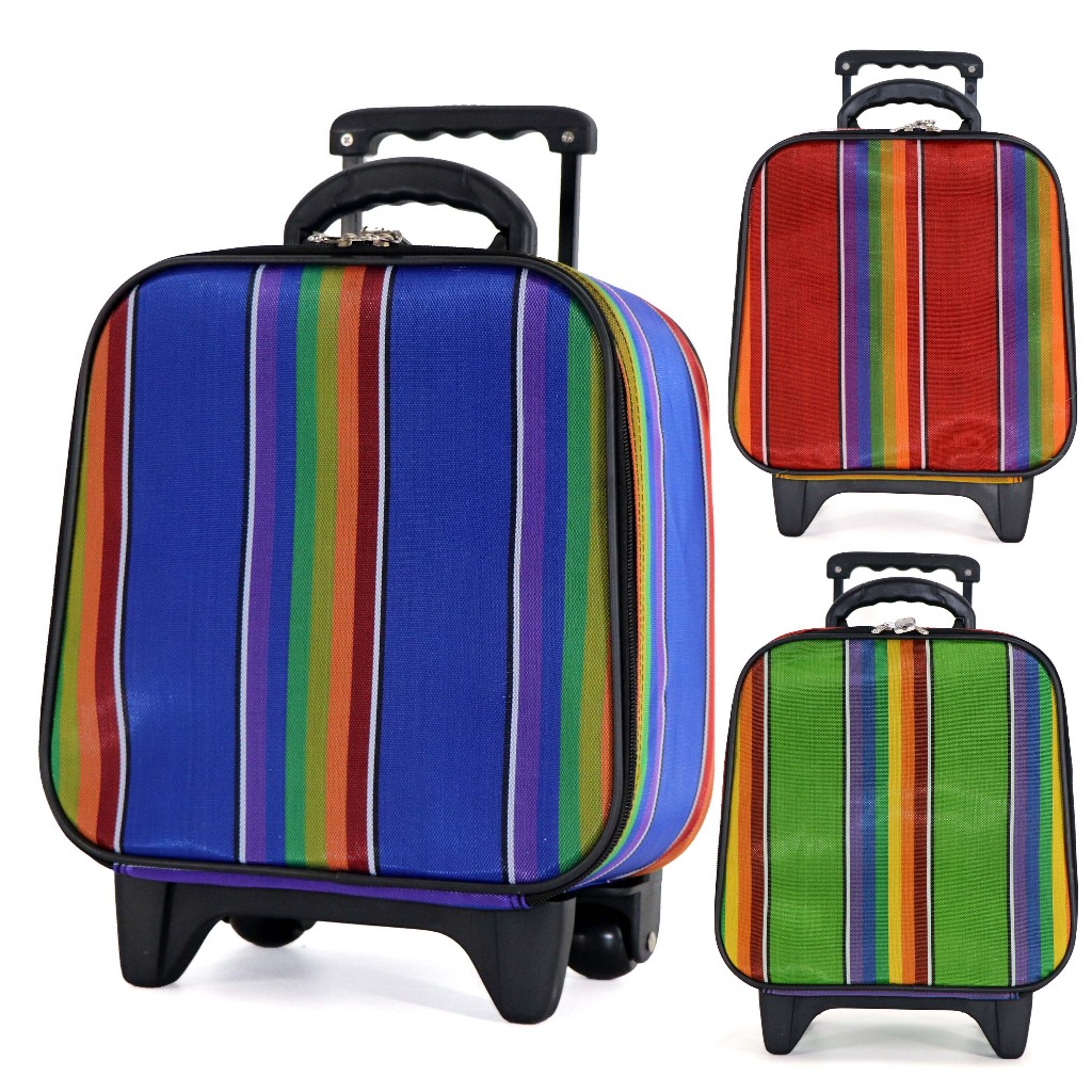 WHEAL BKK Luggage กระเป๋าเดินทาง กระเป๋าล้อลาก( ขนาดเล็ก) หน้าเรียบลาย สายรุ้ง ขนาด 14 นิ้ว รหัสล๊อค