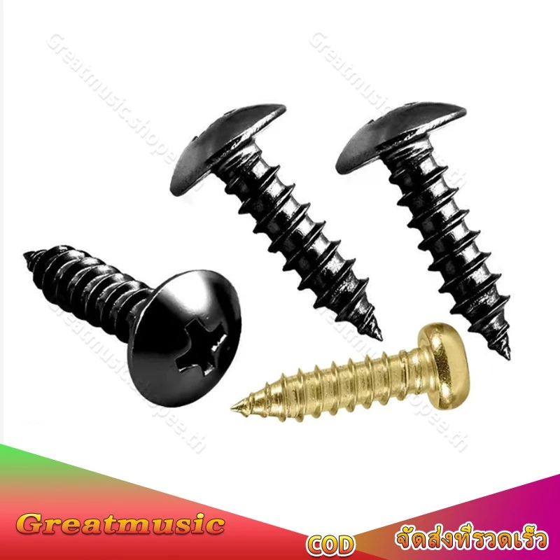 1PCS สกรูของลำโพง น็อตยึด ขนาด: M3*12mm/M3*14mm/M5*20mm สีดำ หัวร่ม ฟันกันลื่น เสริมแรงทนทาน น็อตสกรู