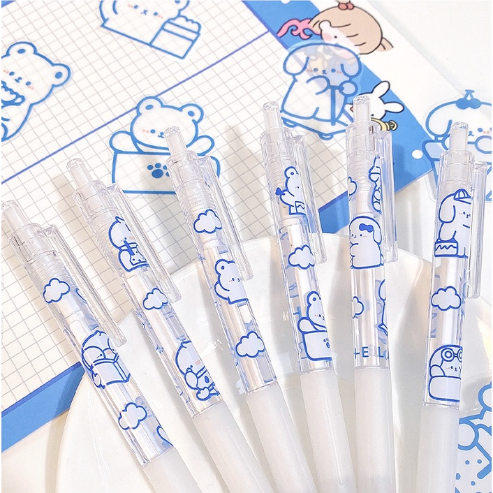 (S2-S21) ปากกาลูกลื่นลายหมี  ปากกาหมึกดำ  การ์ตูน  พร้อมส่ง
