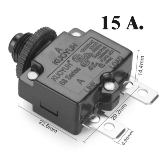 สวิทช์เบรกเกอร์ Overload protector Thermal Circuit Breaker KUOYUH 88 series 15A