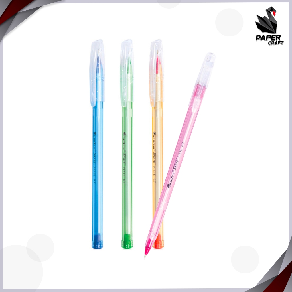 ปากกา ปากกาลูกลื่น Quantum  รุ่น PIXIE  พิกซี่ หมึกน้ำเงิน ขนาด 0.7มม.  ( 1ด้าม )