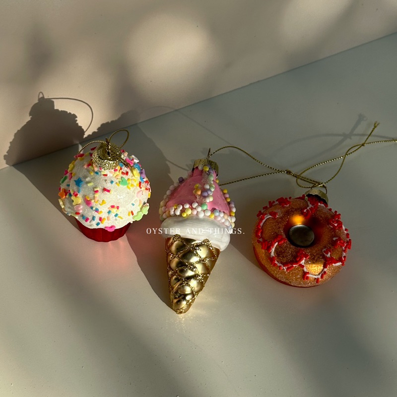 Dessert and Fruit Christmas ornaments | ที่ประดับต้นคริสต์มาสขนมหวานและผลไม้ | Christmas | Oyster and Things.