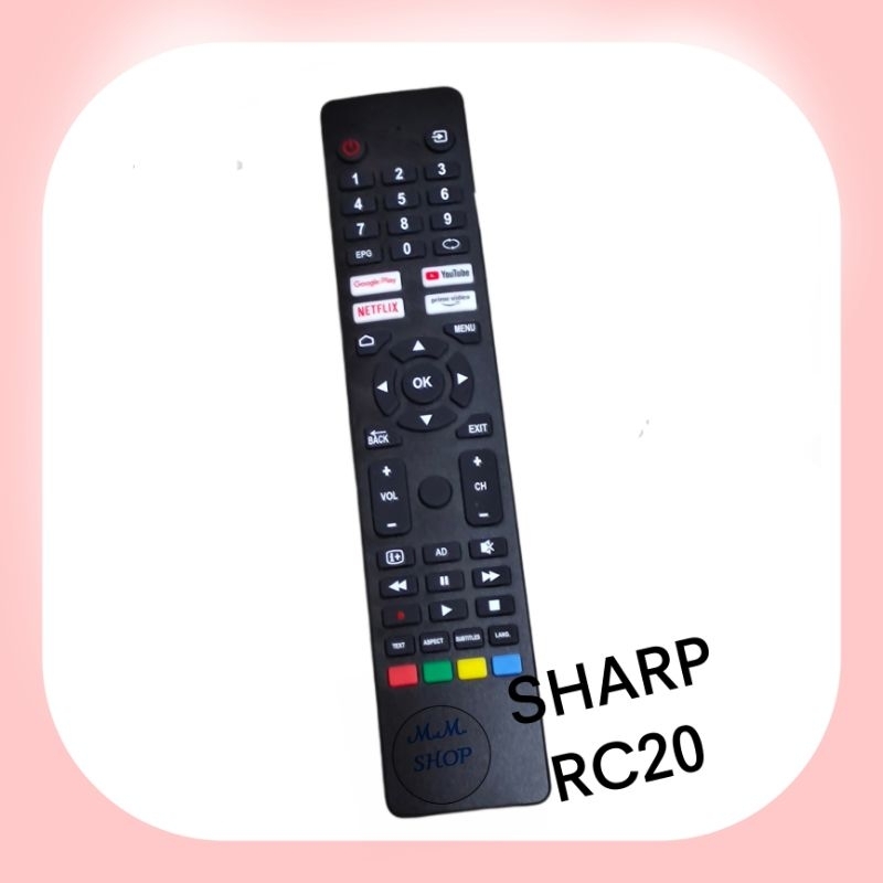 Sharp รีโมททีวี Smart TV  ยี่ห้อ   sharp ชาร์ป รุ่น RC20