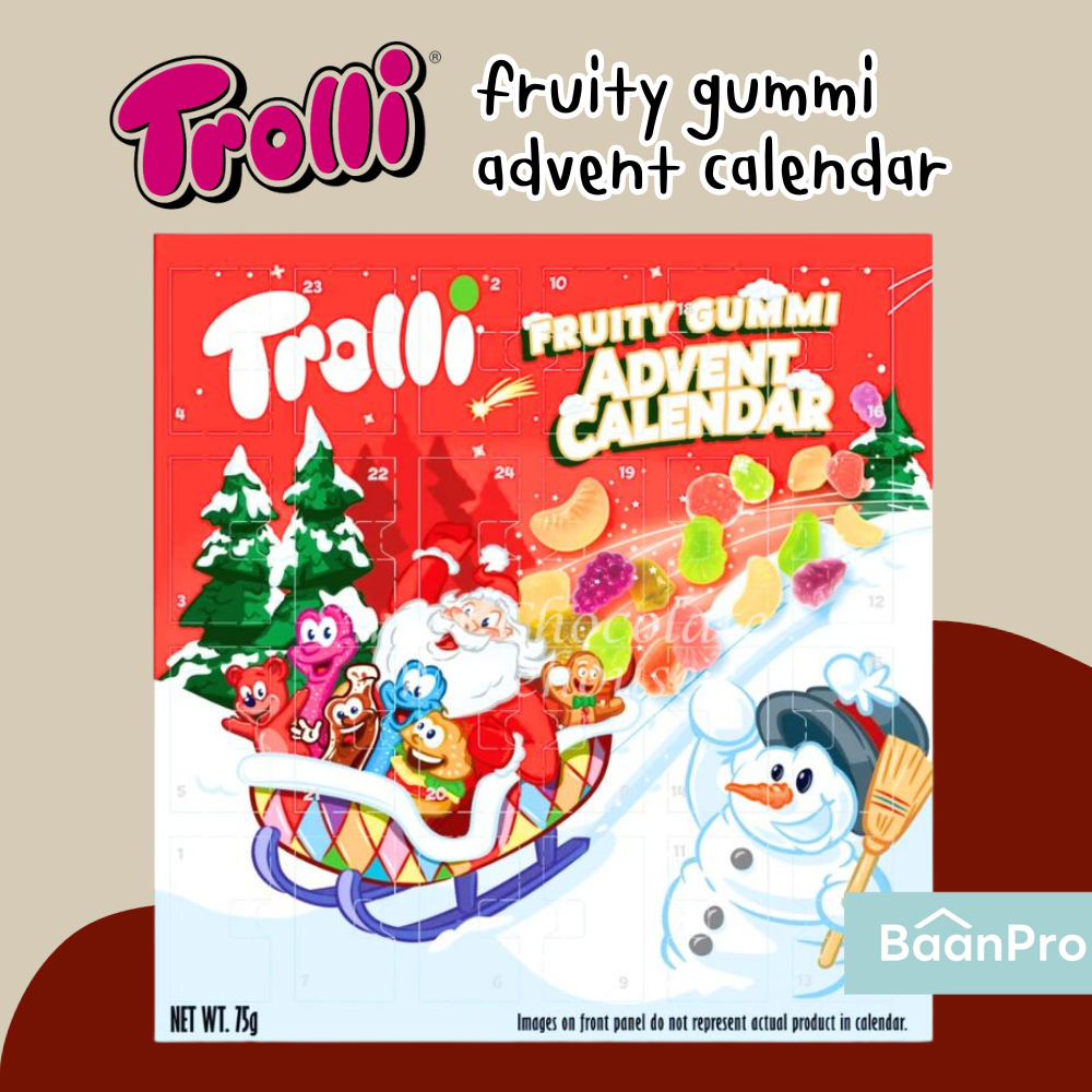 Trolli Fruity Gummi Advent Calendar 75g ทรอลลี่แอดเวนคาร์เลนด้า ปฏิทินขนม