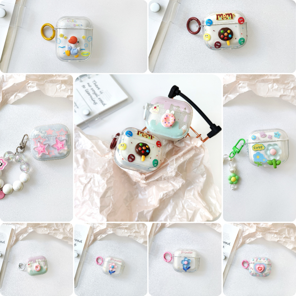 Airpods gen gen2 gen3 เคสหูฟัง เคสใสการ์ตูนนูน i12 i11 i13 เคสหูฟังบลูทูธ เคสหูฟังไร้สาย pro  pro2 เ