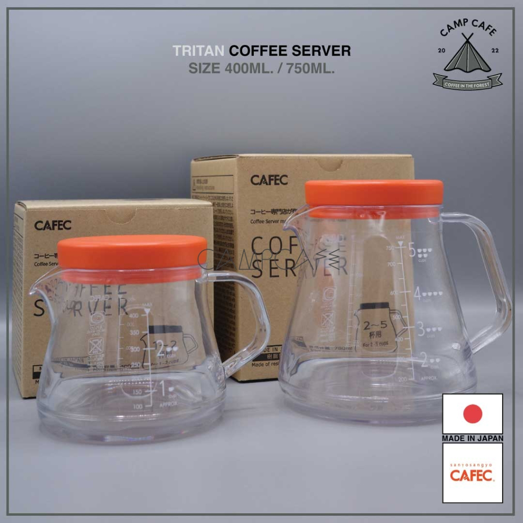 Cafec Tritan Server 400ML. / 750ML. | พลาสติกรองดริปเปอร์มีหูจับ