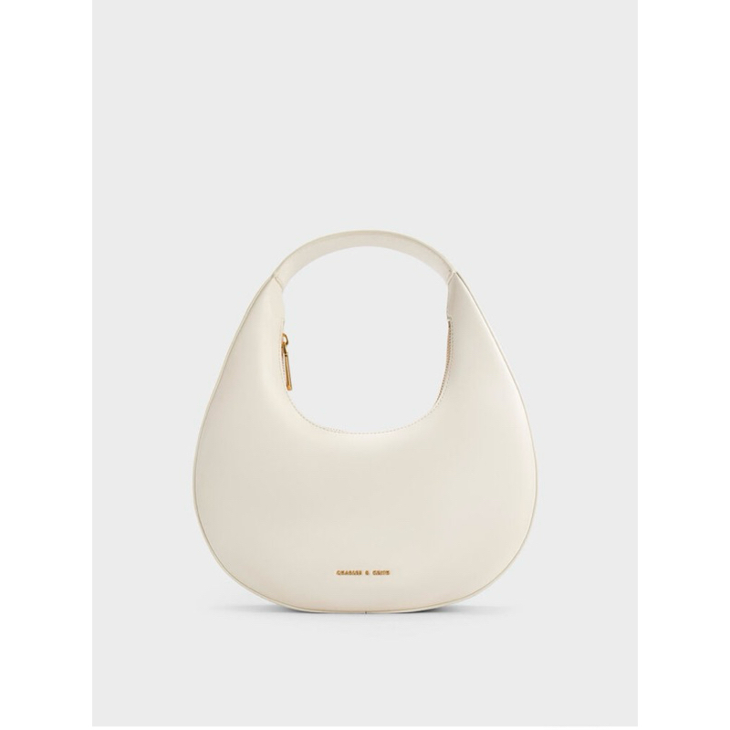 CHARLES & KEITH Half-Moon Shoulder Bag - Chalk